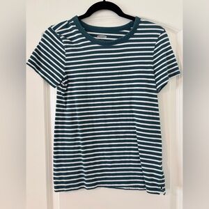 Old Navy Teal and White Striped Tee